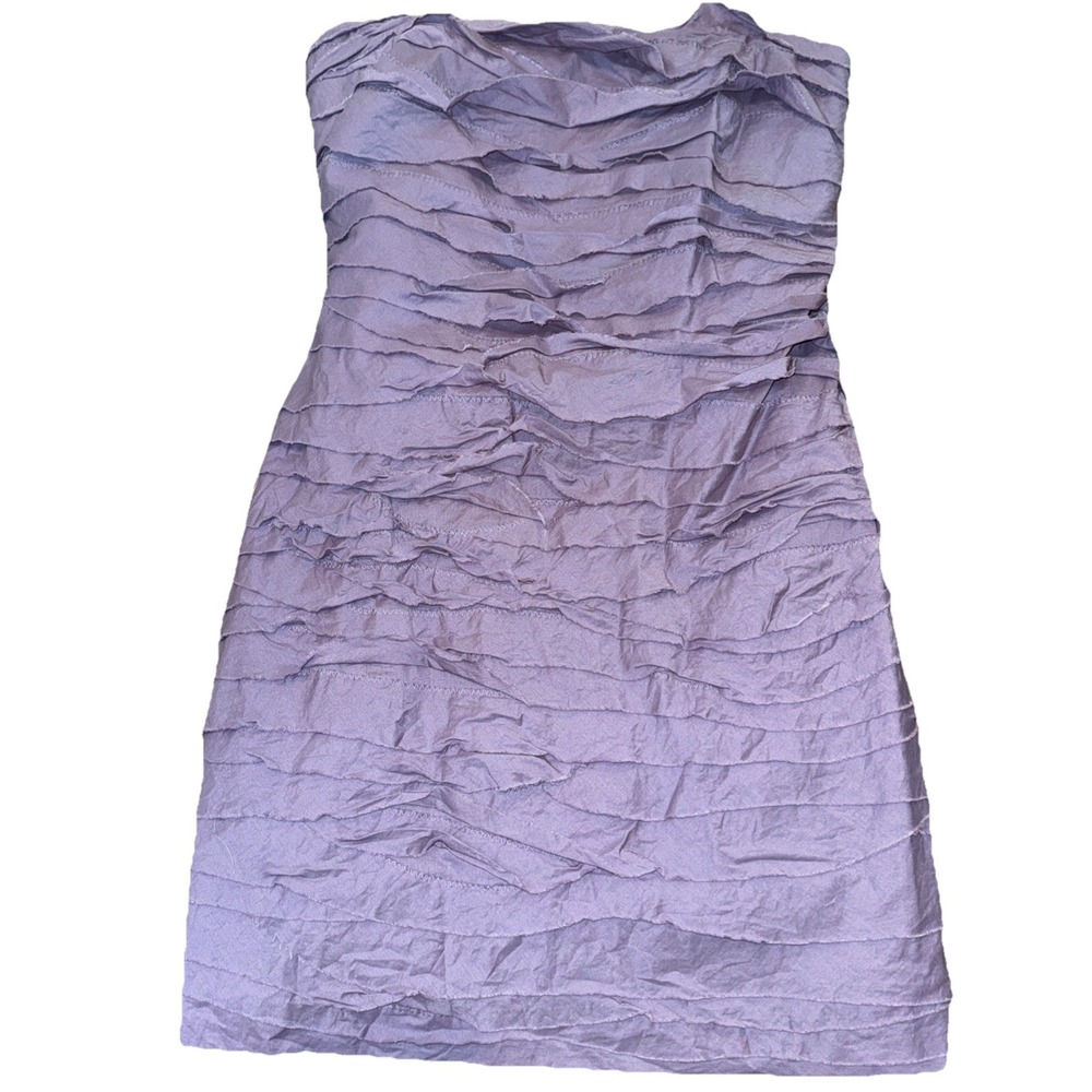 J.Crew Purple Body Con Mini Dress Cotton Strapless Size 4 Back Zip‎